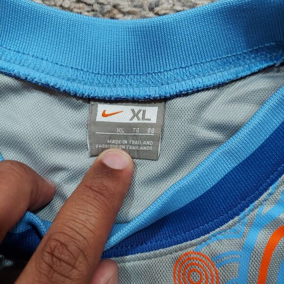 Nike Air Men's Basketball Shirt Gray/Blue w/Cool Graphics Sz X-Large - Picture 5 of 7